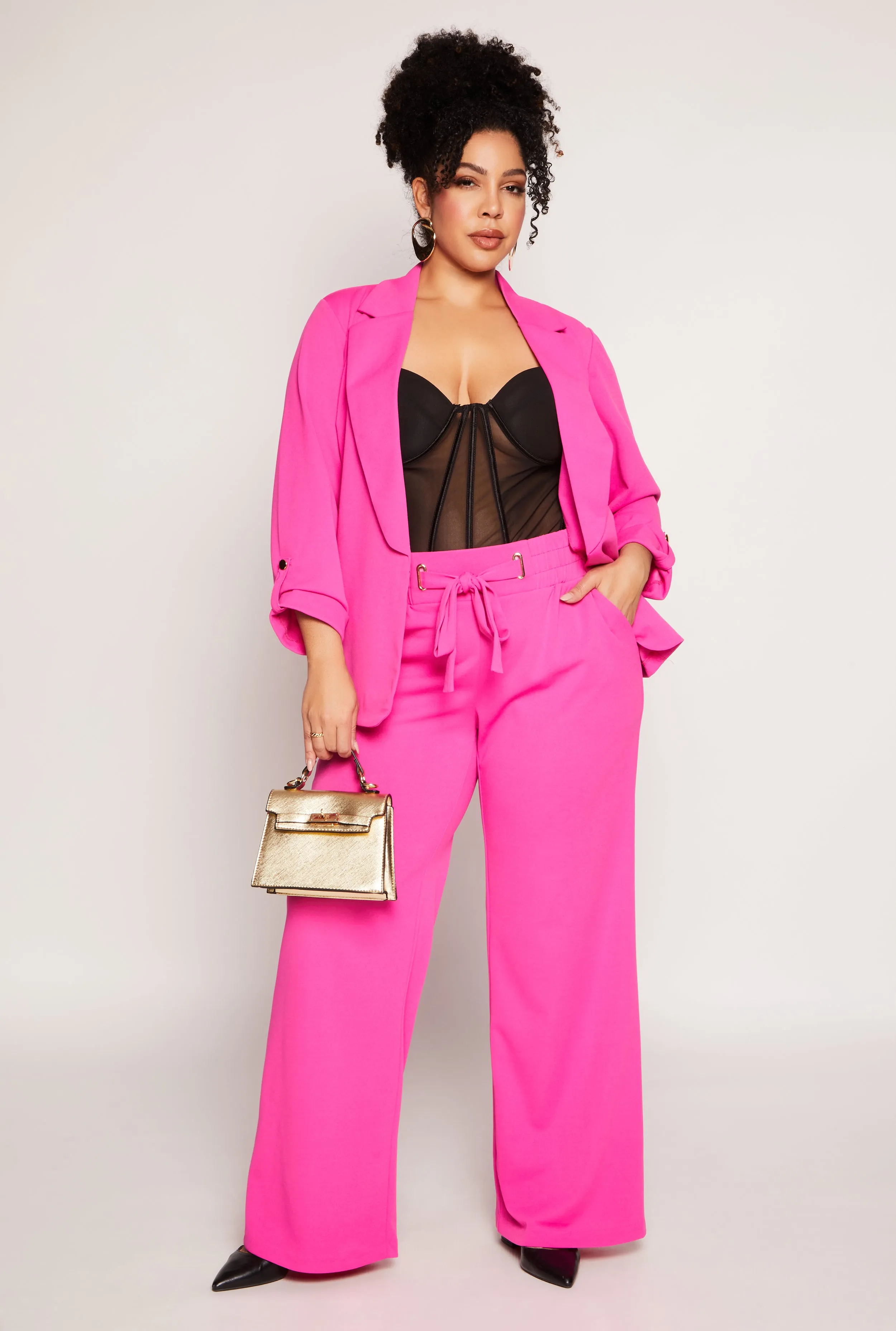 Plus Size Crepe Knit Wide Leg Pants sold by Rainbow
