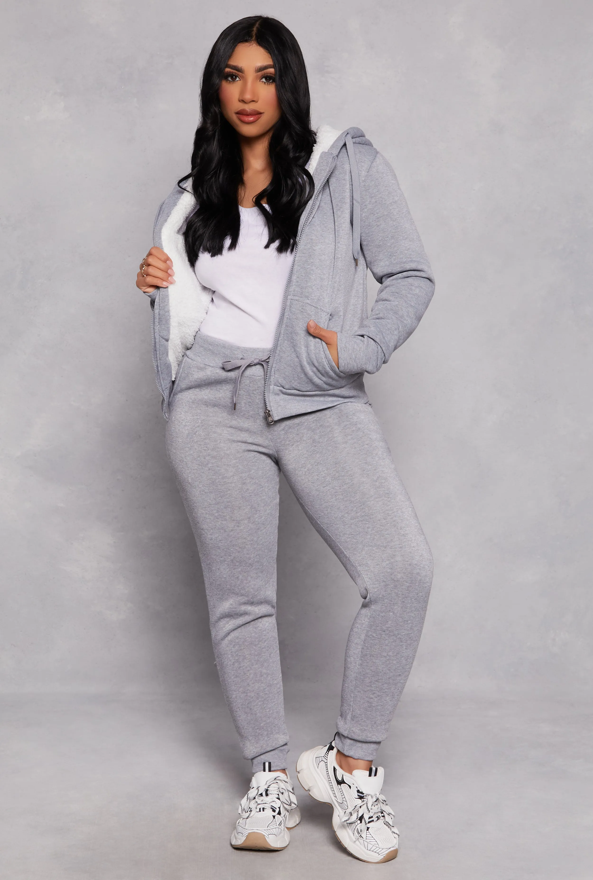 Sherpa Lined Zip Front Hoodie sold by Rainbow product image thumbnail 2