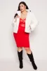 Plus Size Faux Fur Zip Front Jacket sold by Rainbow