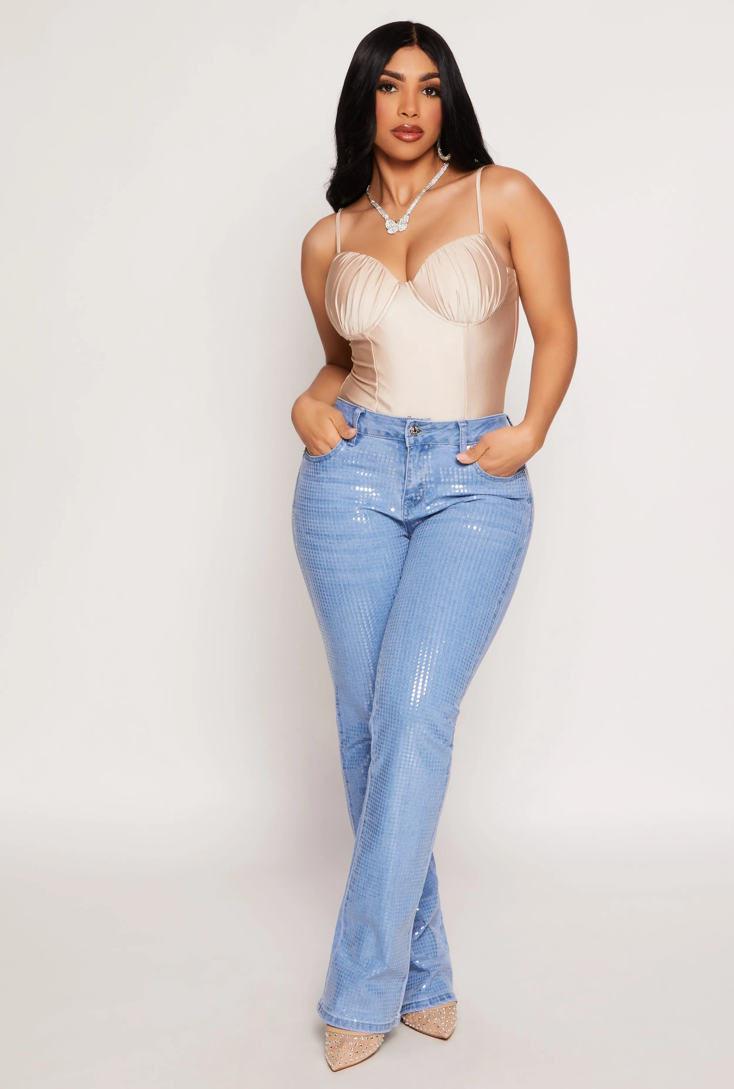 Ruched Padded Bustier Bodysuit sold by Rainbow product image thumbnail 2