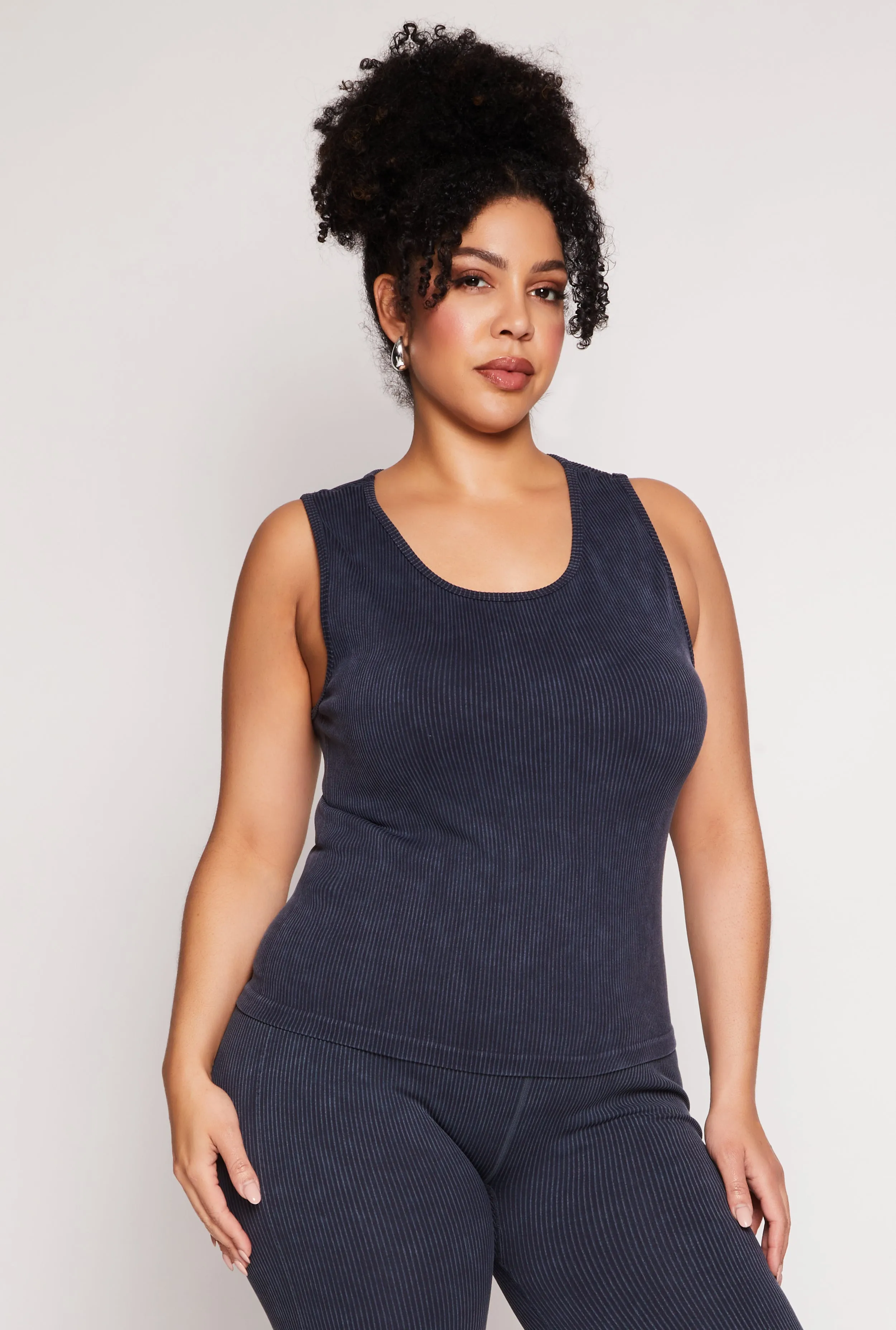Plus Size Seamless Acid Wash Tank Top sold by Rainbow