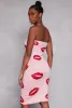 Lip Print Midi Tube Dress sold by Rainbow