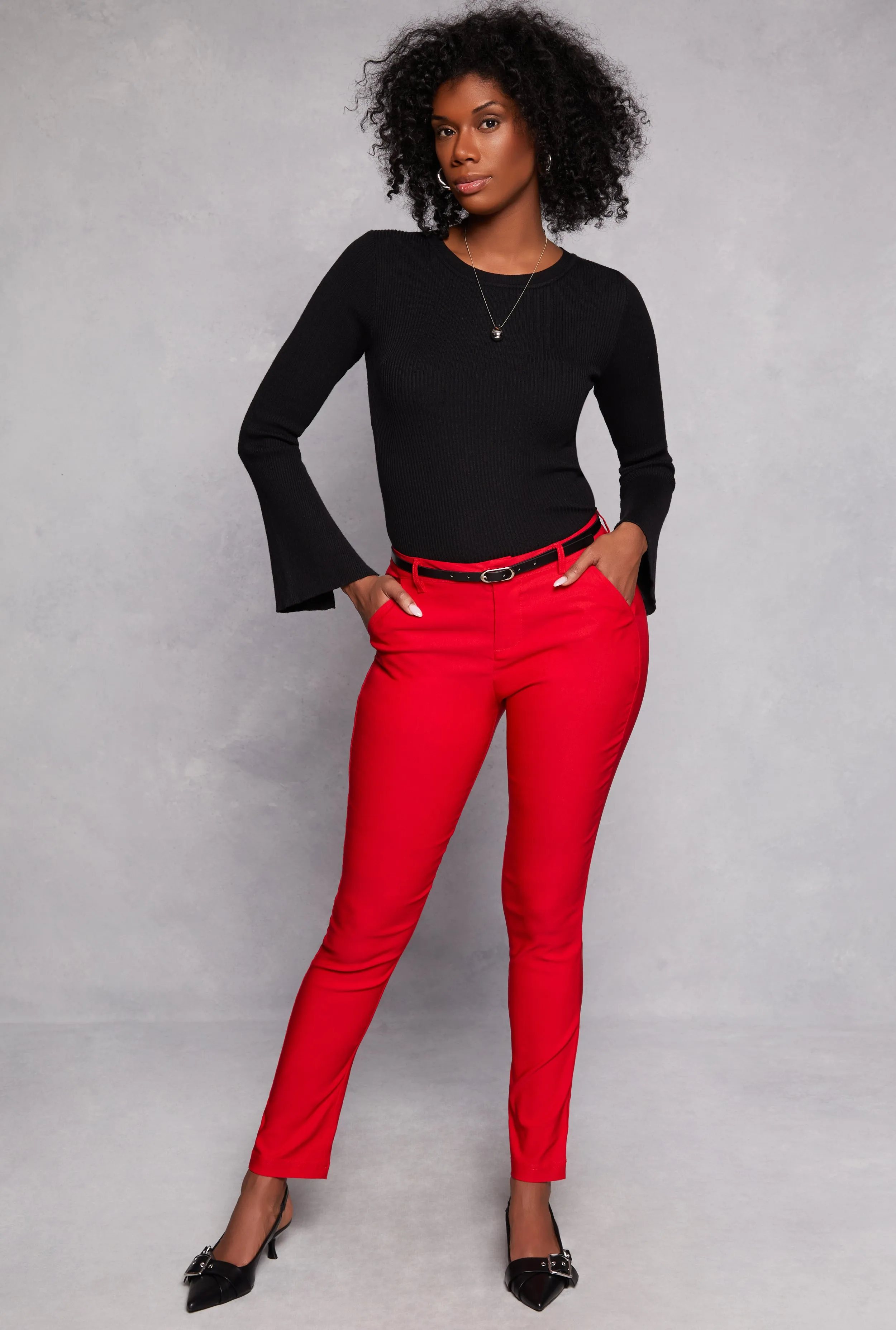 Belted Hyperstretch Dress Pants sold by Rainbow