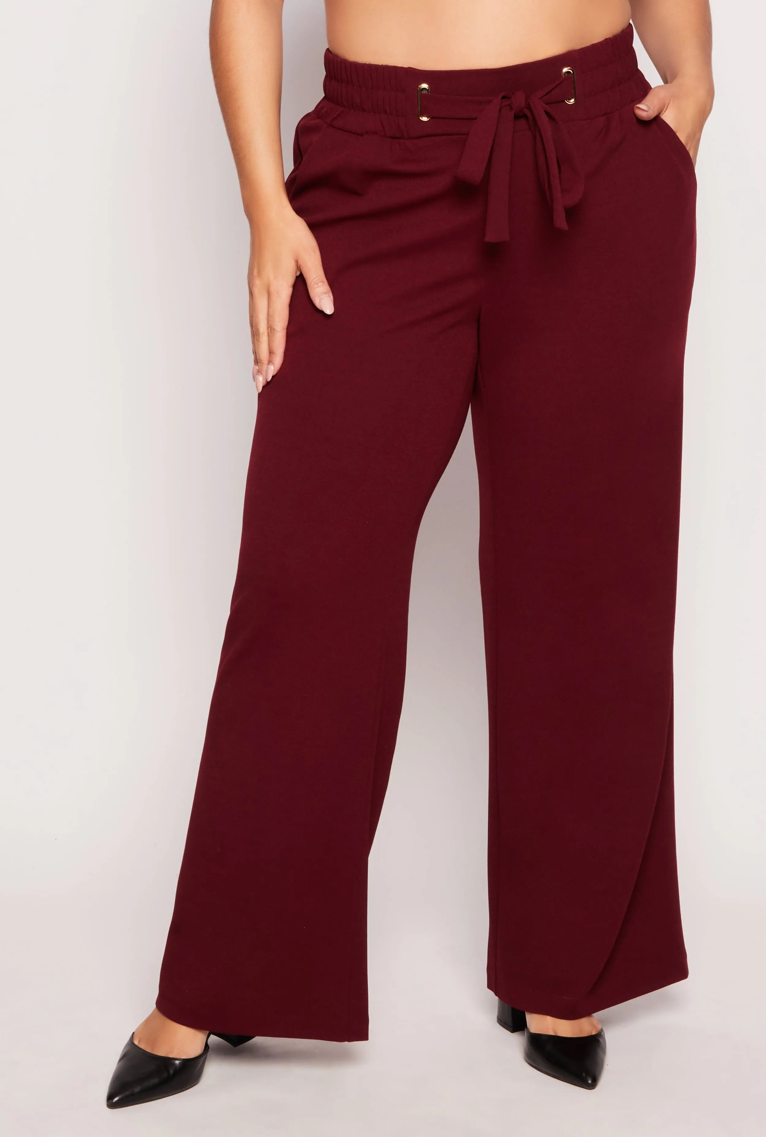 Plus Size Crepe Knit Wide Leg Pants sold by Rainbow product image thumbnail 2