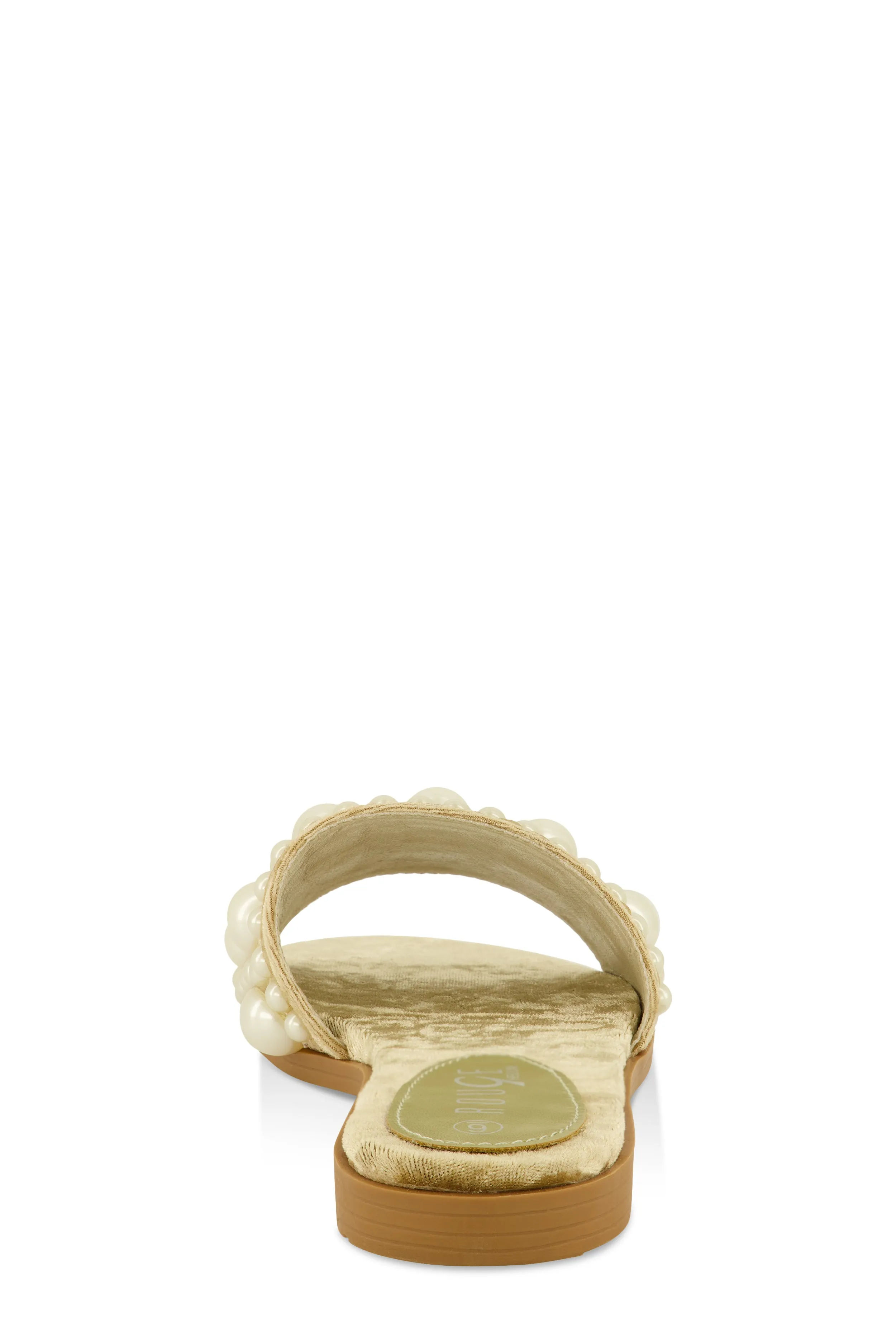 Velvet Faux Pearl Band Slide Sandals sold by Rainbow product image thumbnail 3