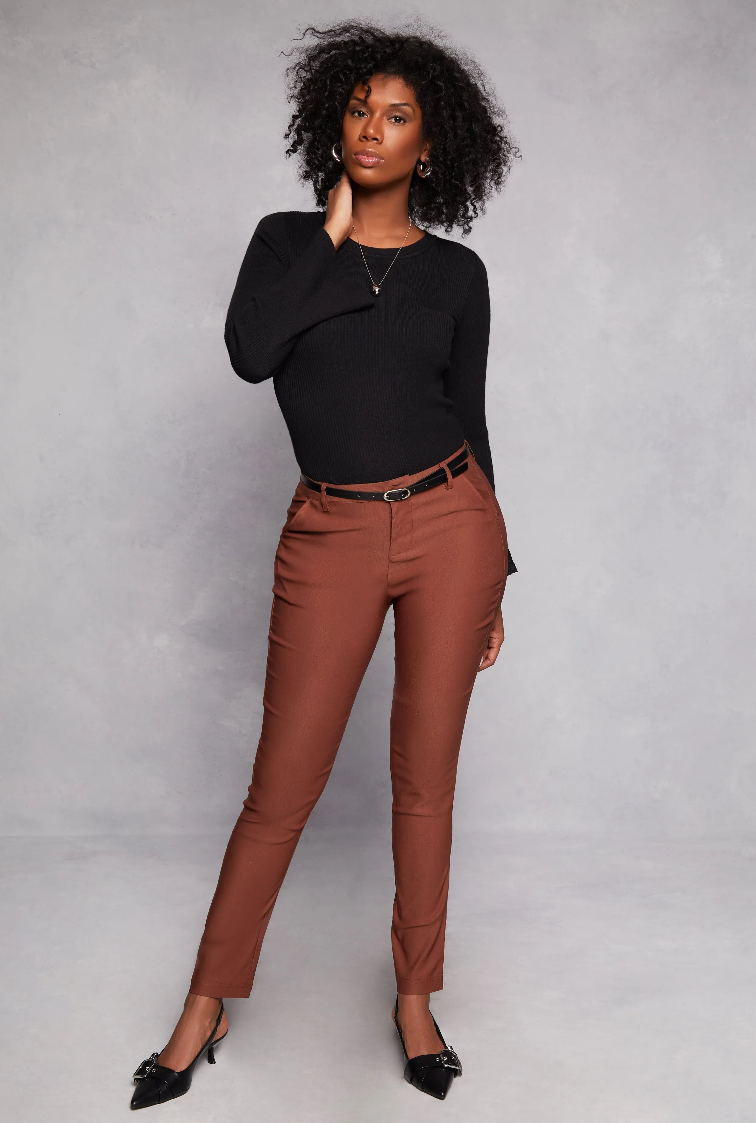 Belted Hyperstretch Dress Pants sold by Rainbow