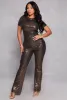 Foiled Lurex Short Sleeve Top sold by Rainbow