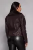 Haute Monde Faux Fur Trim Faux Leather Jacket sold by Rainbow