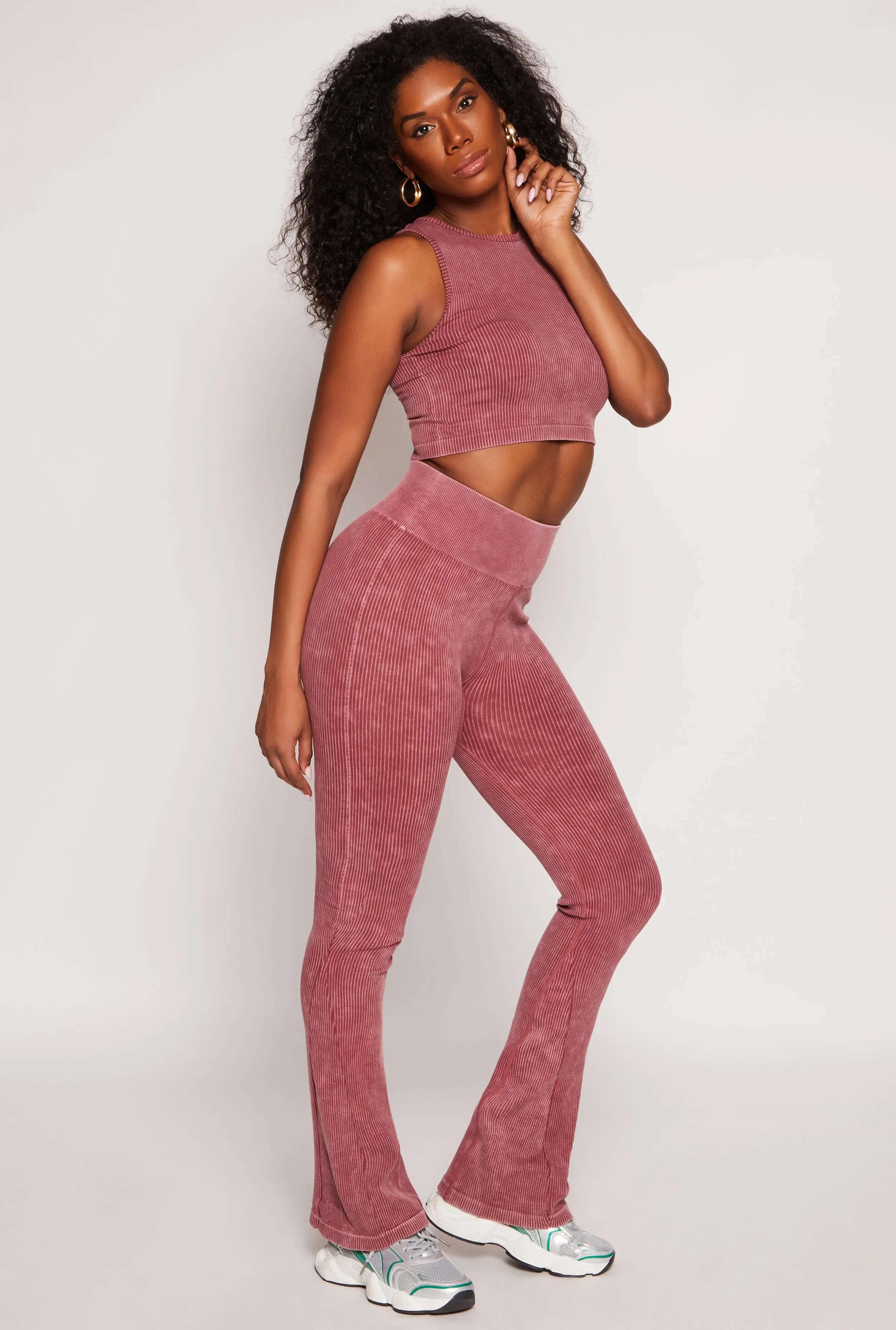 Seamless Ribbed Knit Cropped Tank Top sold by Rainbow product image thumbnail 2