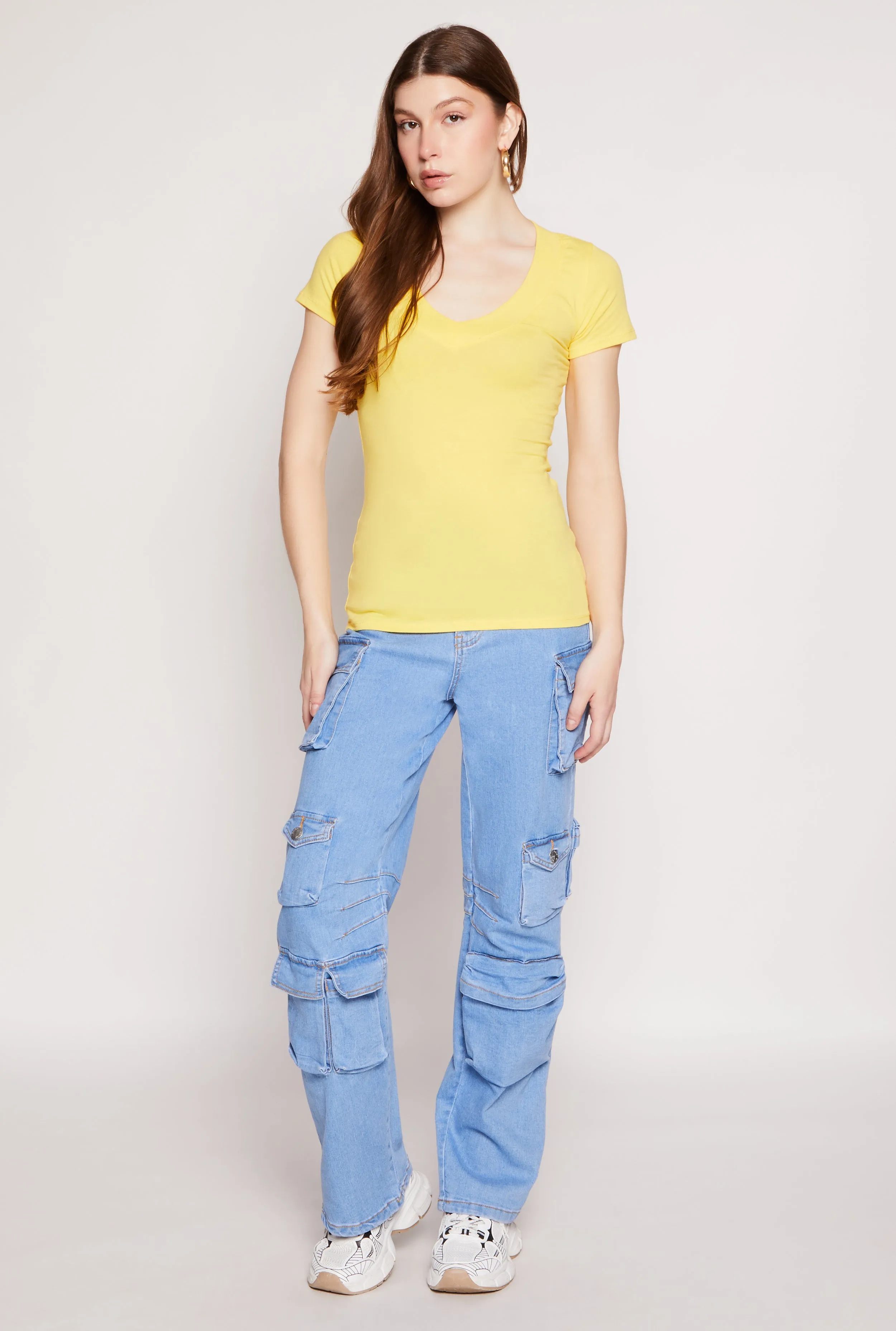 Short Sleeve V Neck T Shirt sold by Rainbow product image thumbnail 2