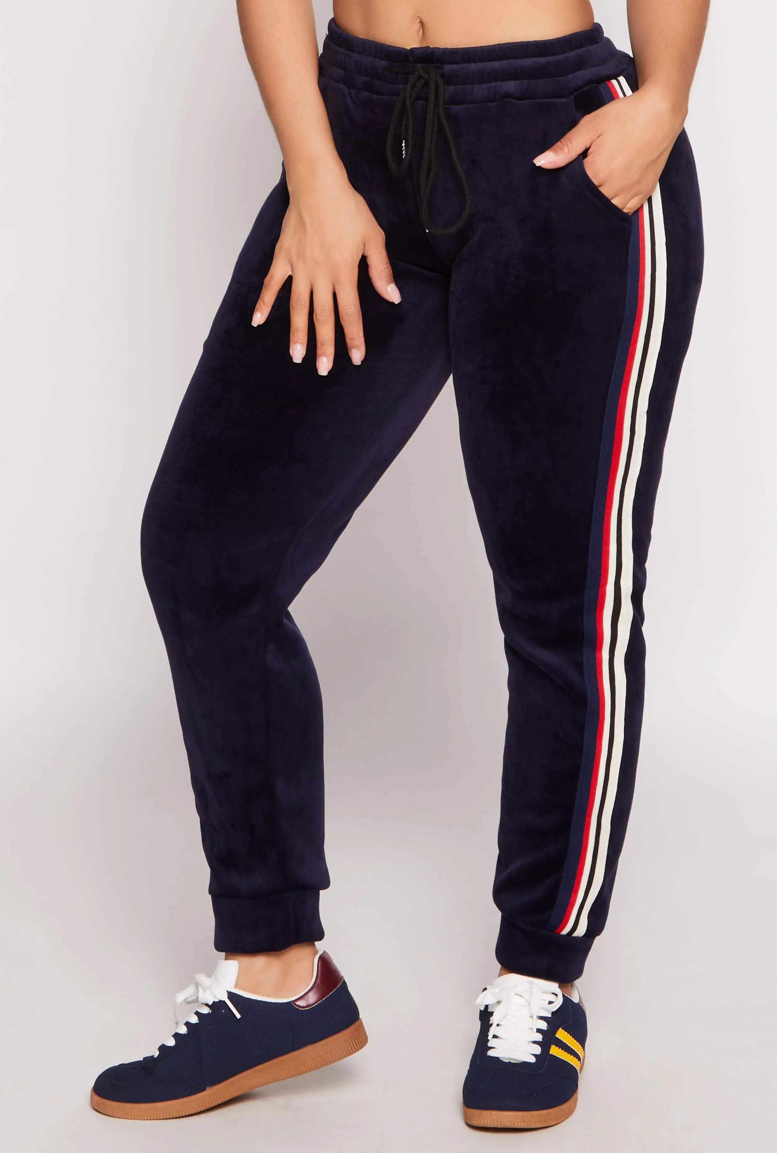 Varsity Stripe Velour Joggers sold by Rainbow product image thumbnail 2