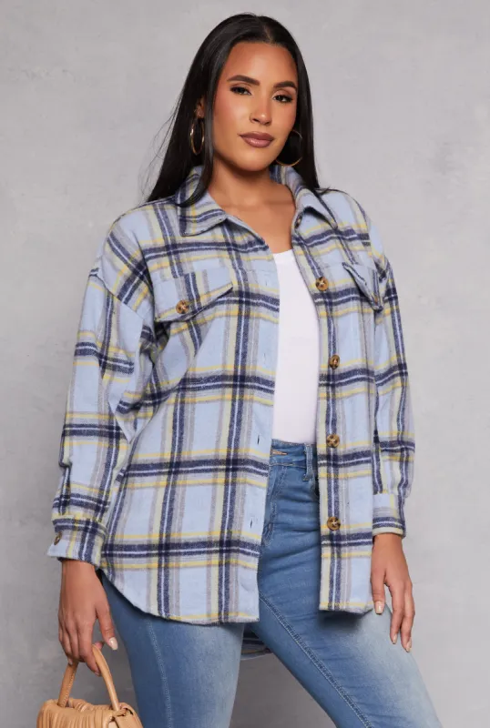 Spoon Jeans Plaid Tunic Shirt sold by Rainbow