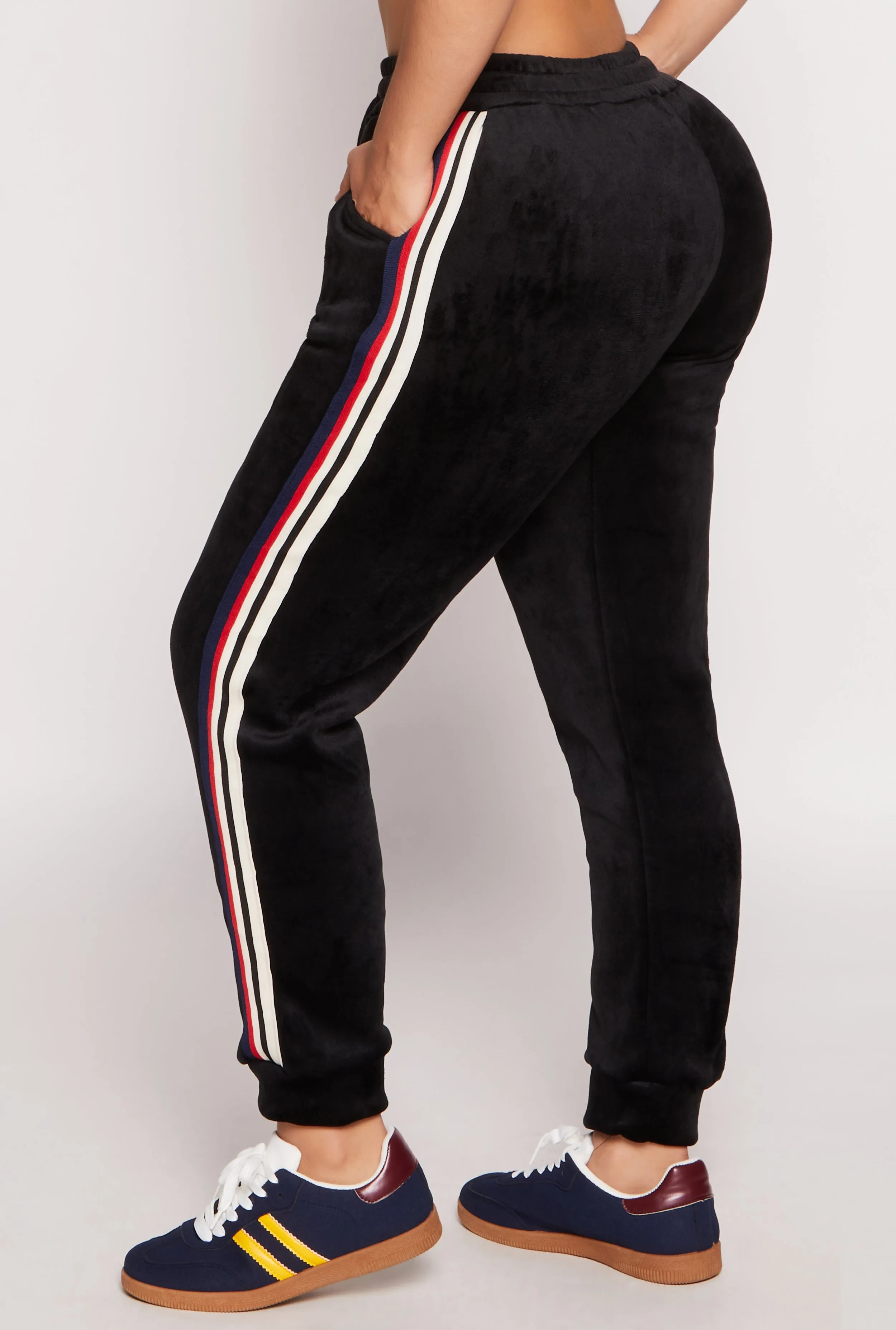 Varsity Stripe Velour Joggers sold by Rainbow product image thumbnail 3