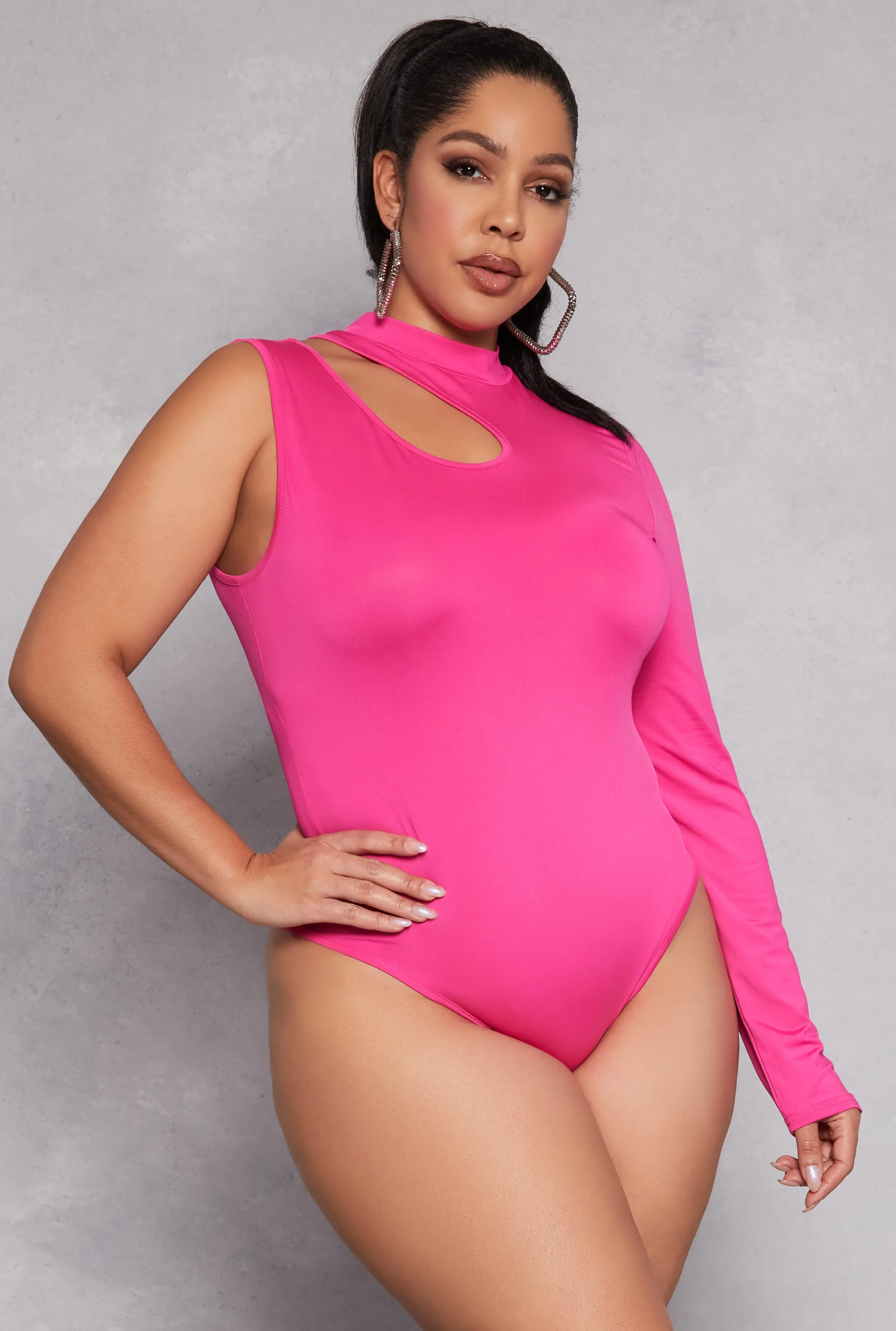 Plus Size Daisy Keyhole Shoulder Bodysuit sold by Rainbow