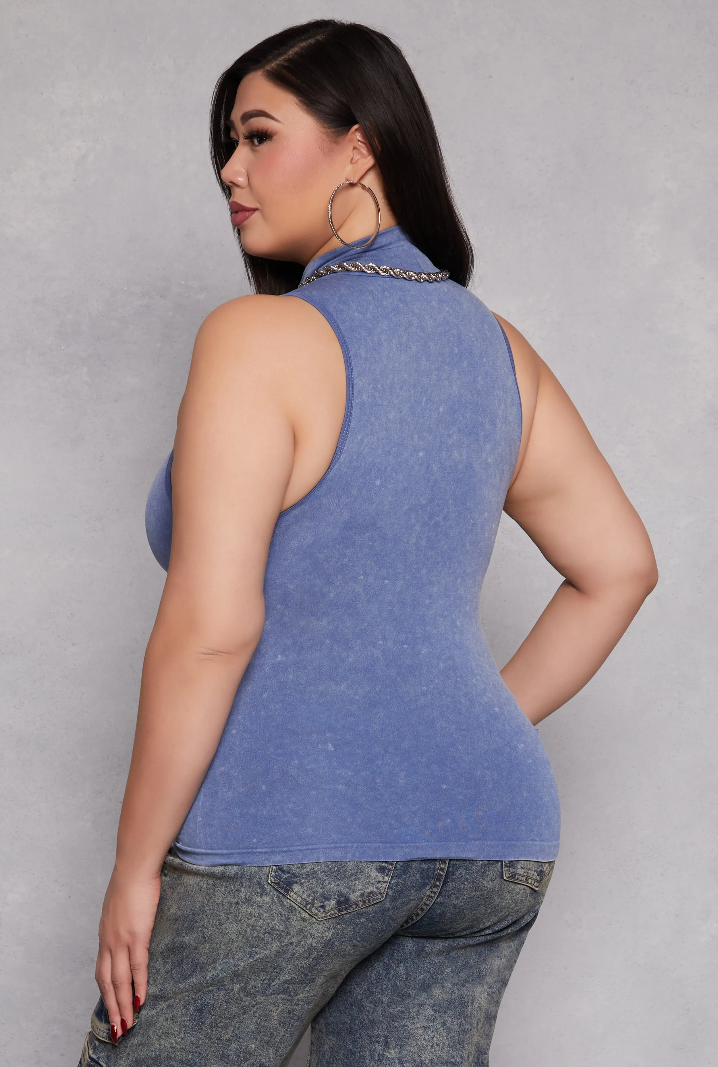 Plus Size Mock Neck Tank Top sold by Rainbow product image thumbnail 3