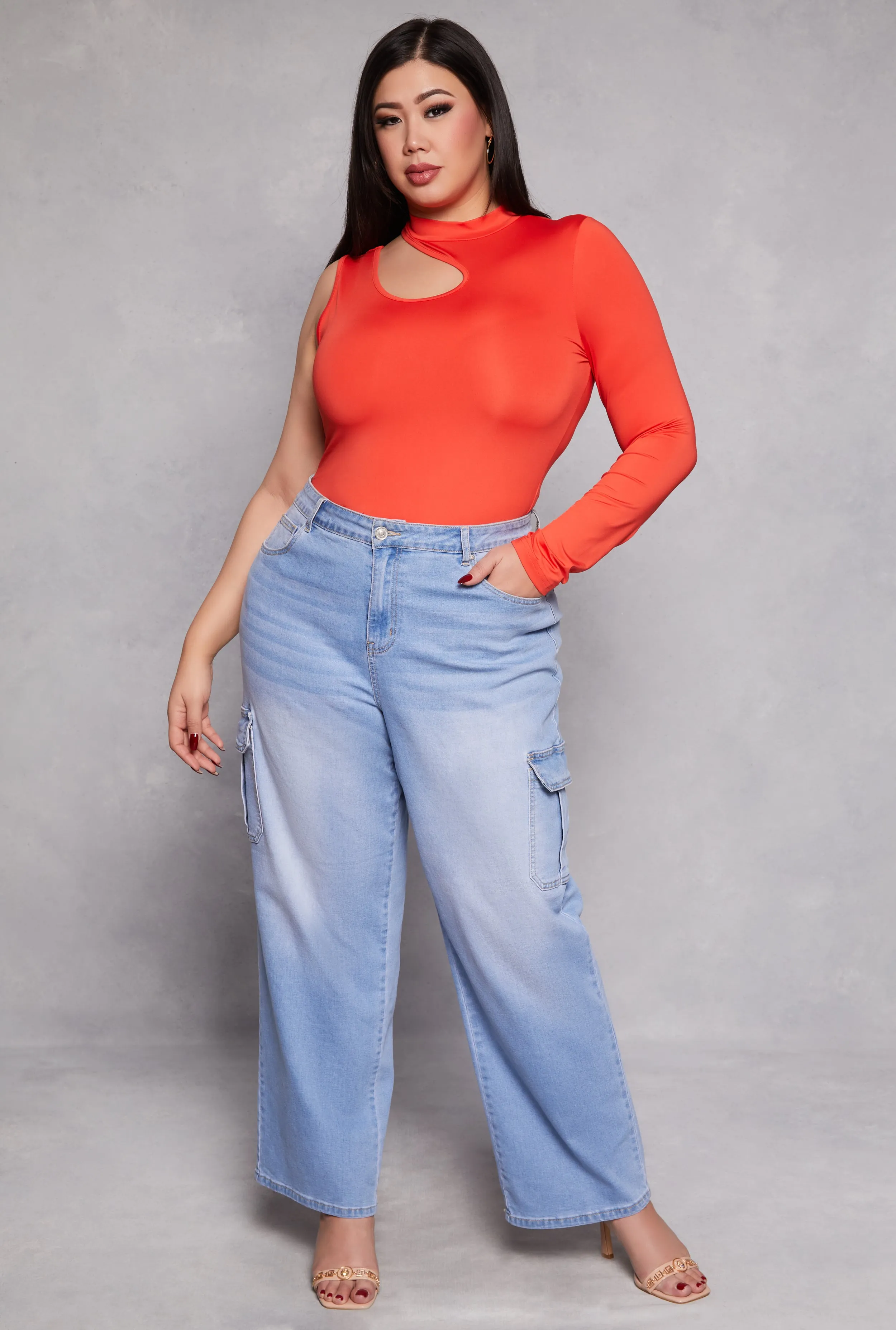 Plus Size Daisy Keyhole Shoulder Bodysuit sold by Rainbow product image thumbnail 2