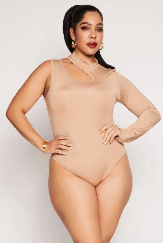 Plus Size Daisy Keyhole Shoulder Bodysuit sold by Rainbow