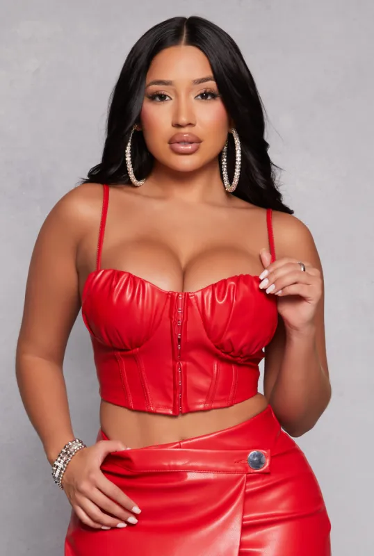 Haute Monde Faux Leather Bustier Top sold by Rainbow