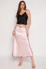 Almost Famous Satin Midi Slip Skirt sold by Rainbow