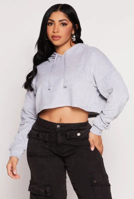 Velour Pullover Cropped Hoodie sold by Rainbow
