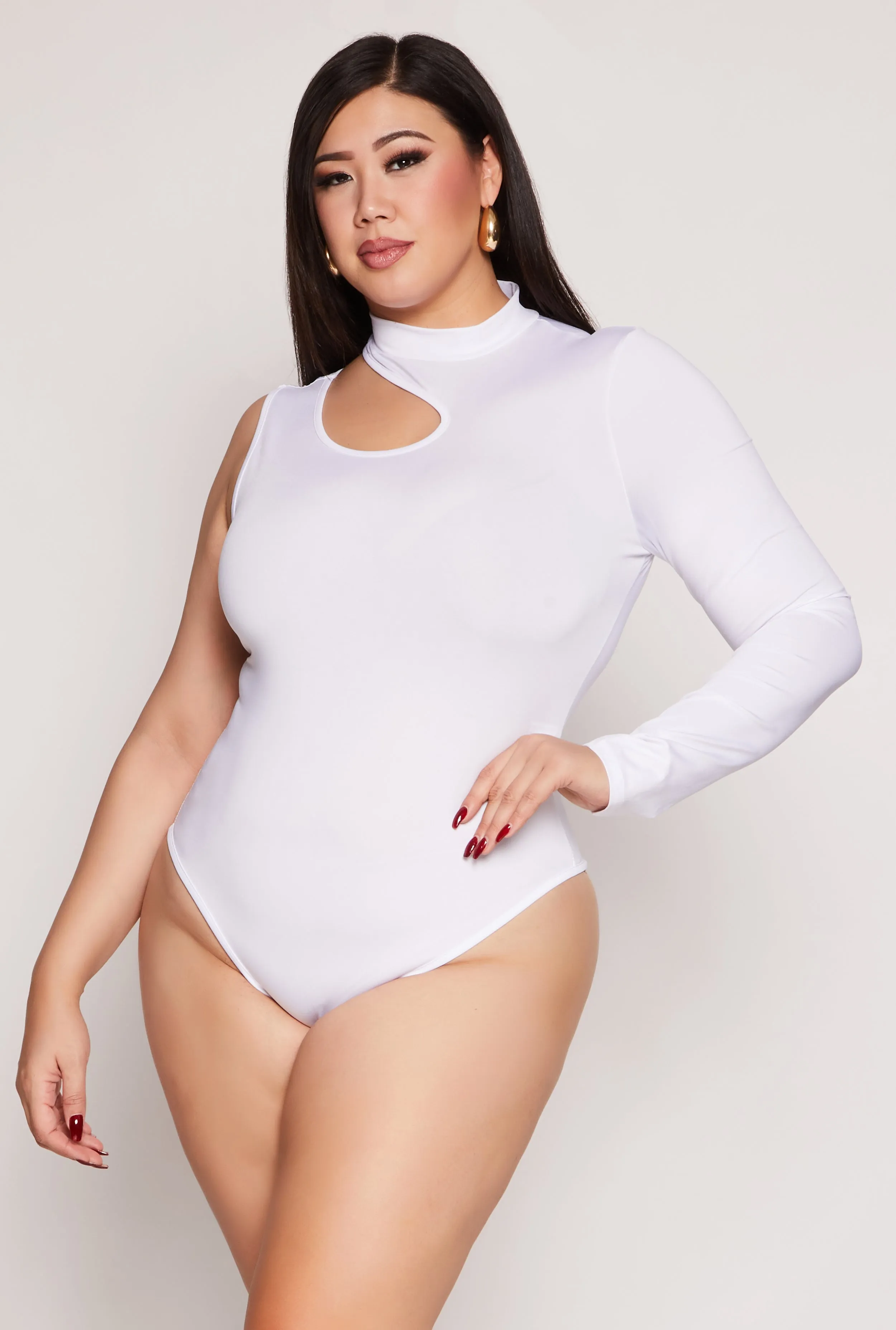 Plus Size Daisy Keyhole Shoulder Bodysuit sold by Rainbow