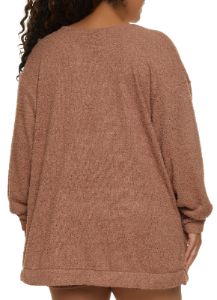 Plus Size Eyelash Knit Pocket Cardigan sold by Rainbow