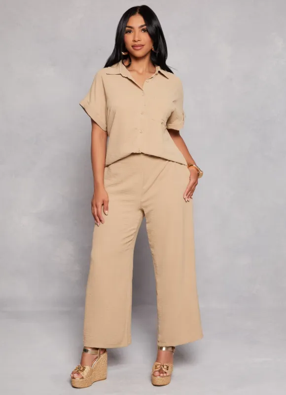 Airy Pull On Palazzo Pants sold by Rainbow