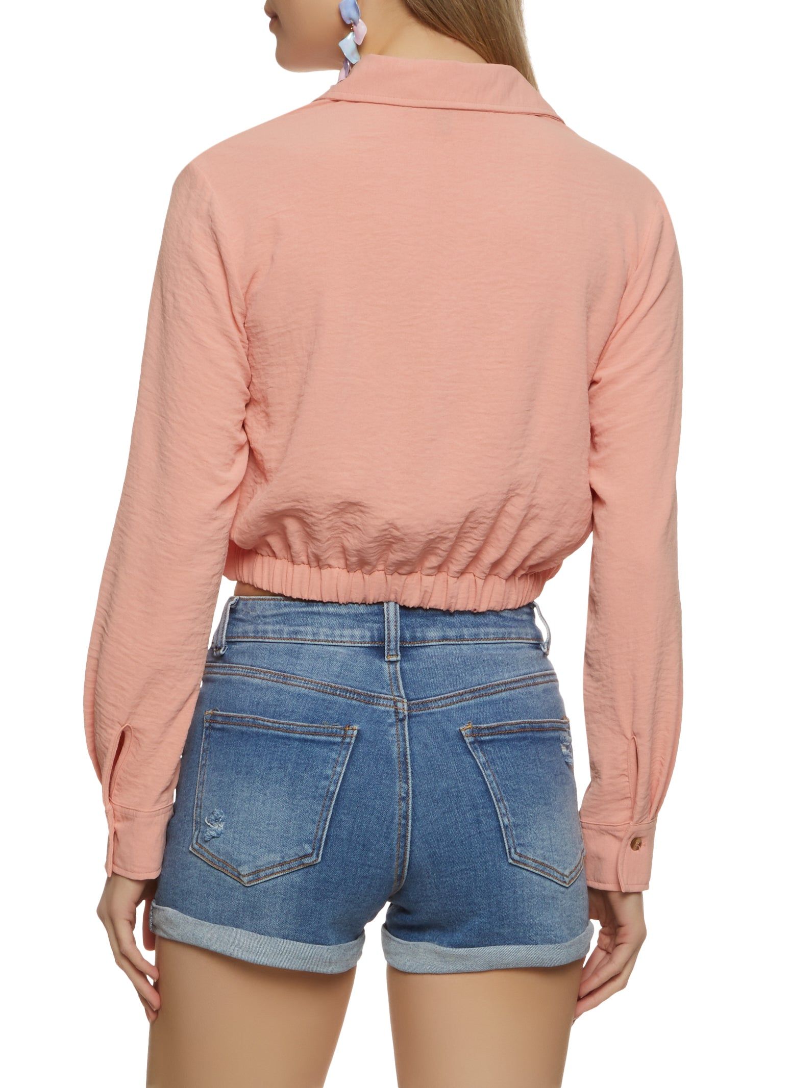 Snap Button Detail Cropped Blouse sold by Rainbow product image thumbnail 2