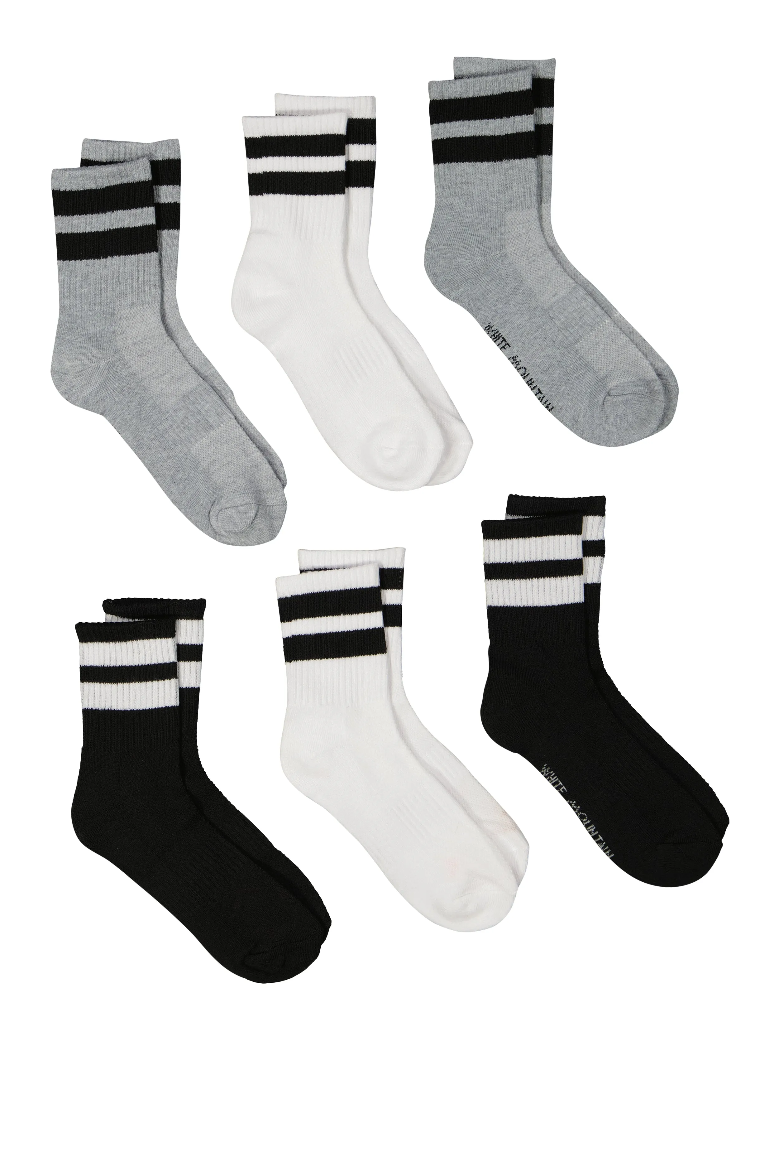 Performance Mid Crew Socks 6 Pack Set sold by Rainbow product image thumbnail 2