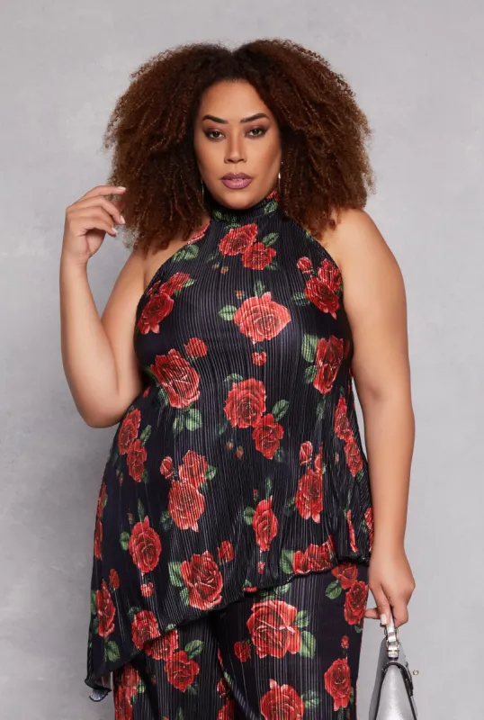 Plus Size Almost Famous Plisse Printed Pattern Top sold by Rainbow