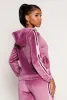 Love Varsity Stripe Zip Up Velour Hoodie sold by Rainbow