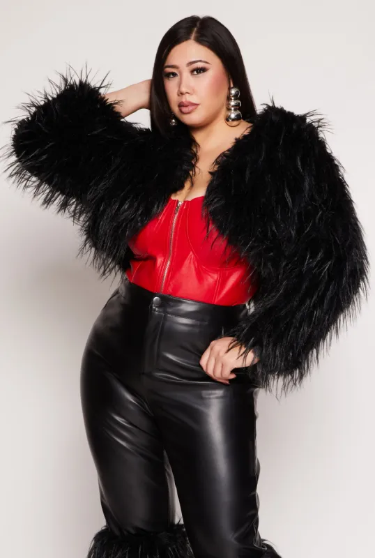 Plus Size Spoon Jeans Faux Fur Bolero Jacket sold by Rainbow