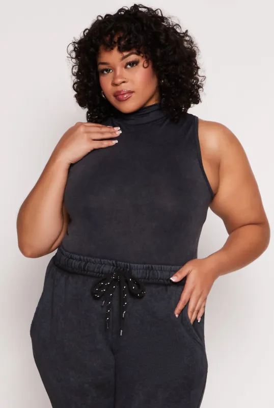 Plus Size Mock Neck Tank Top sold by Rainbow