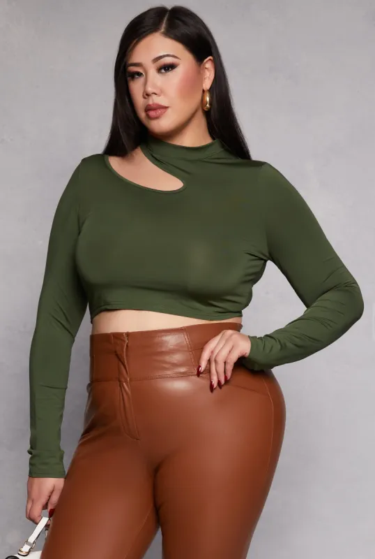 Plus Size Daisy Asymmetrical Cut Out Crop Top sold by Rainbow