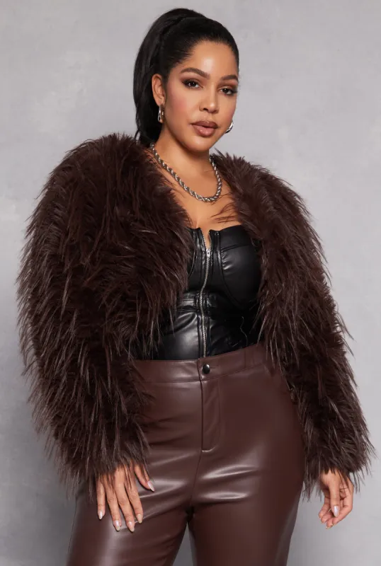 Plus Size Spoon Jeans Faux Fur Bolero Jacket sold by Rainbow