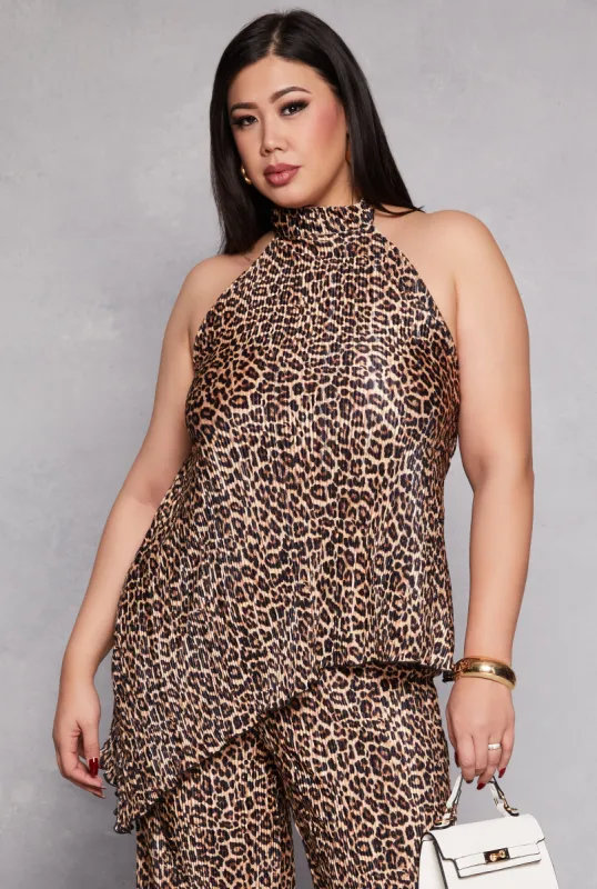 Plus Size Almost Famous Plisse Printed Pattern Top sold by Rainbow