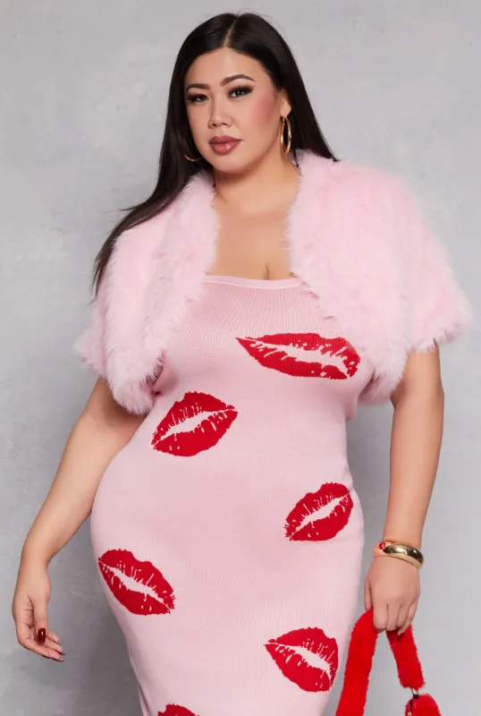 Plus Size Spoon Jeans Solid Faux Fur Bolero sold by Rainbow