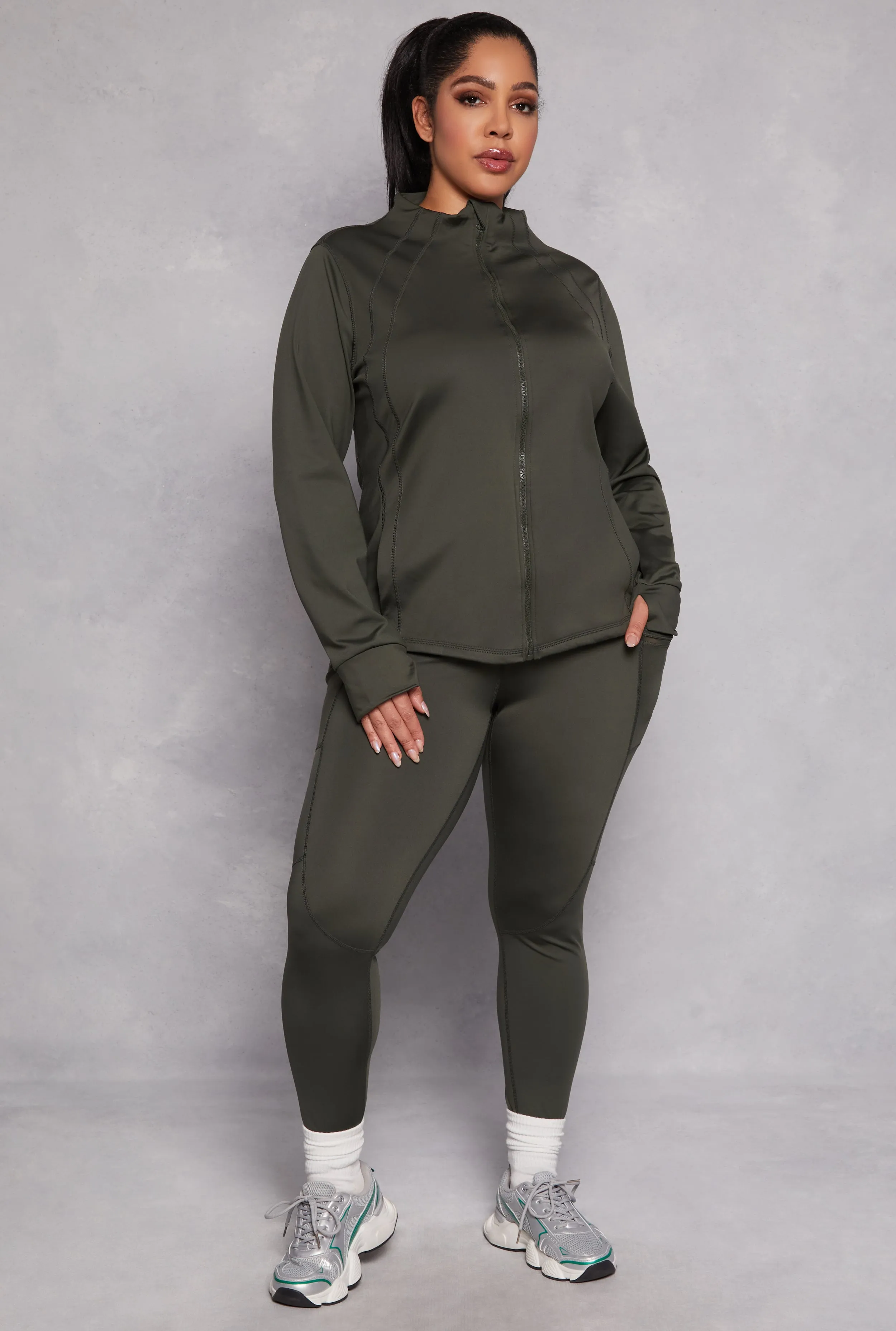 Plus Size High Waisted Side Pocket Leggings sold by Rainbow