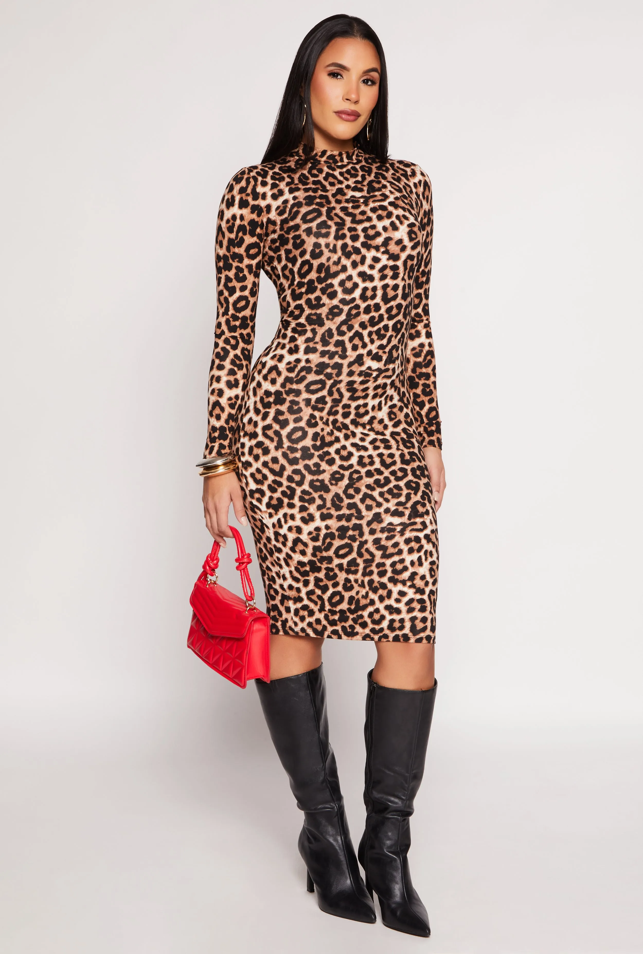 Patterned Long Sleeve Midi Dress sold by Rainbow product image thumbnail 2