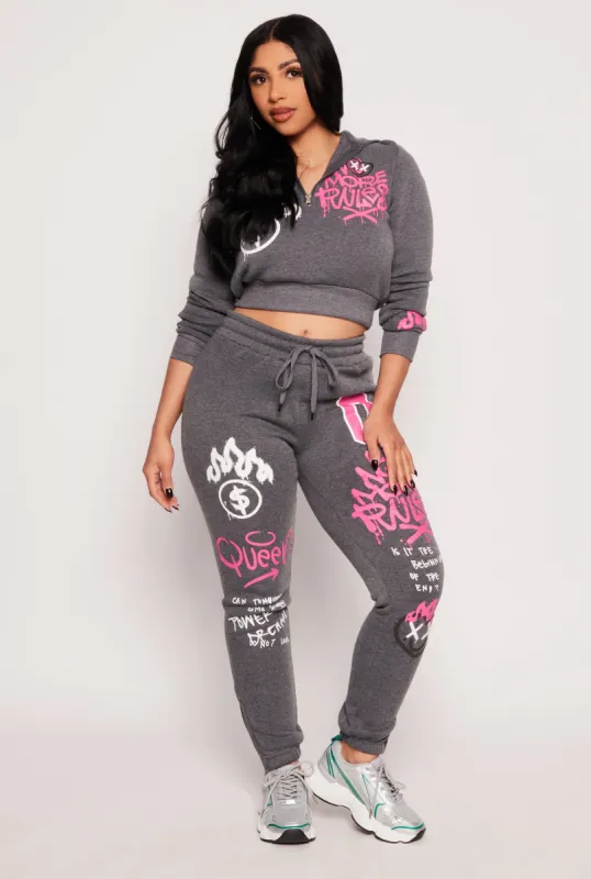 Graffiti Print Sweatpants sold by Rainbow