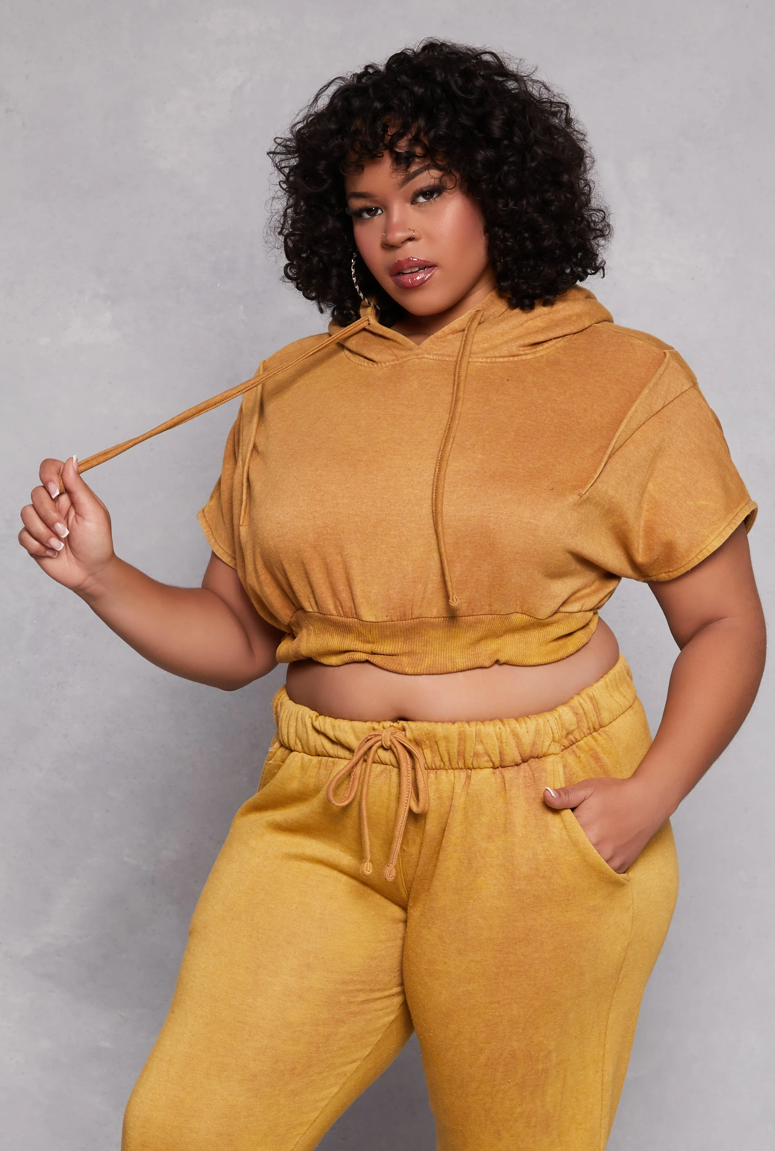 Plus Size Acid Wash Pullover Hoodie sold by Rainbow