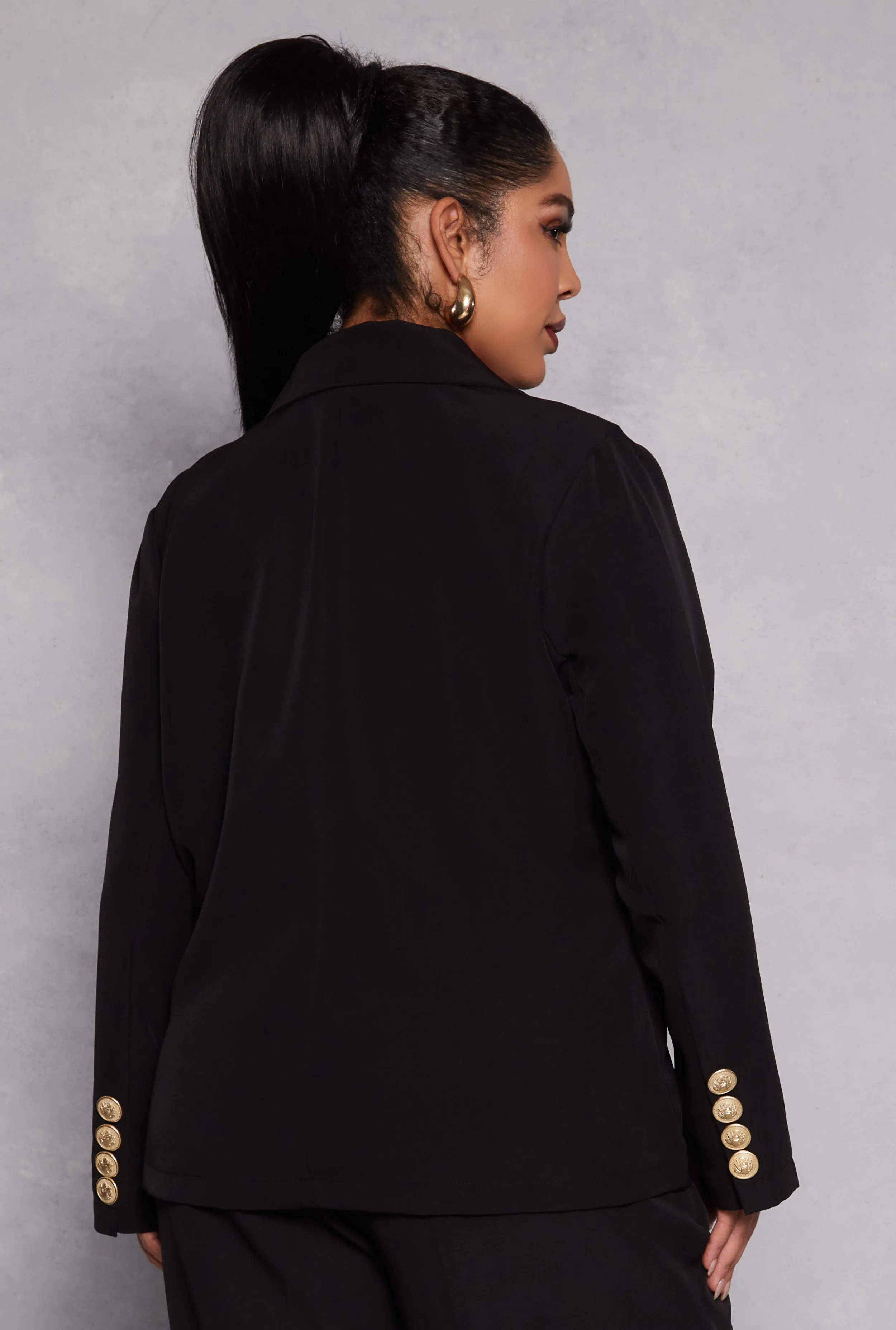 Plus Size Double Breasted Button Front Blazer sold by Rainbow product image thumbnail 3