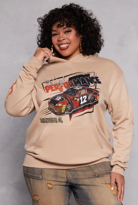 Plus Size High Performance Graphic Hoodie sold by Rainbow