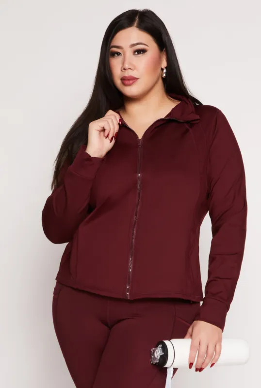 Plus Size Zip Front Active Track Jacket sold by Rainbow