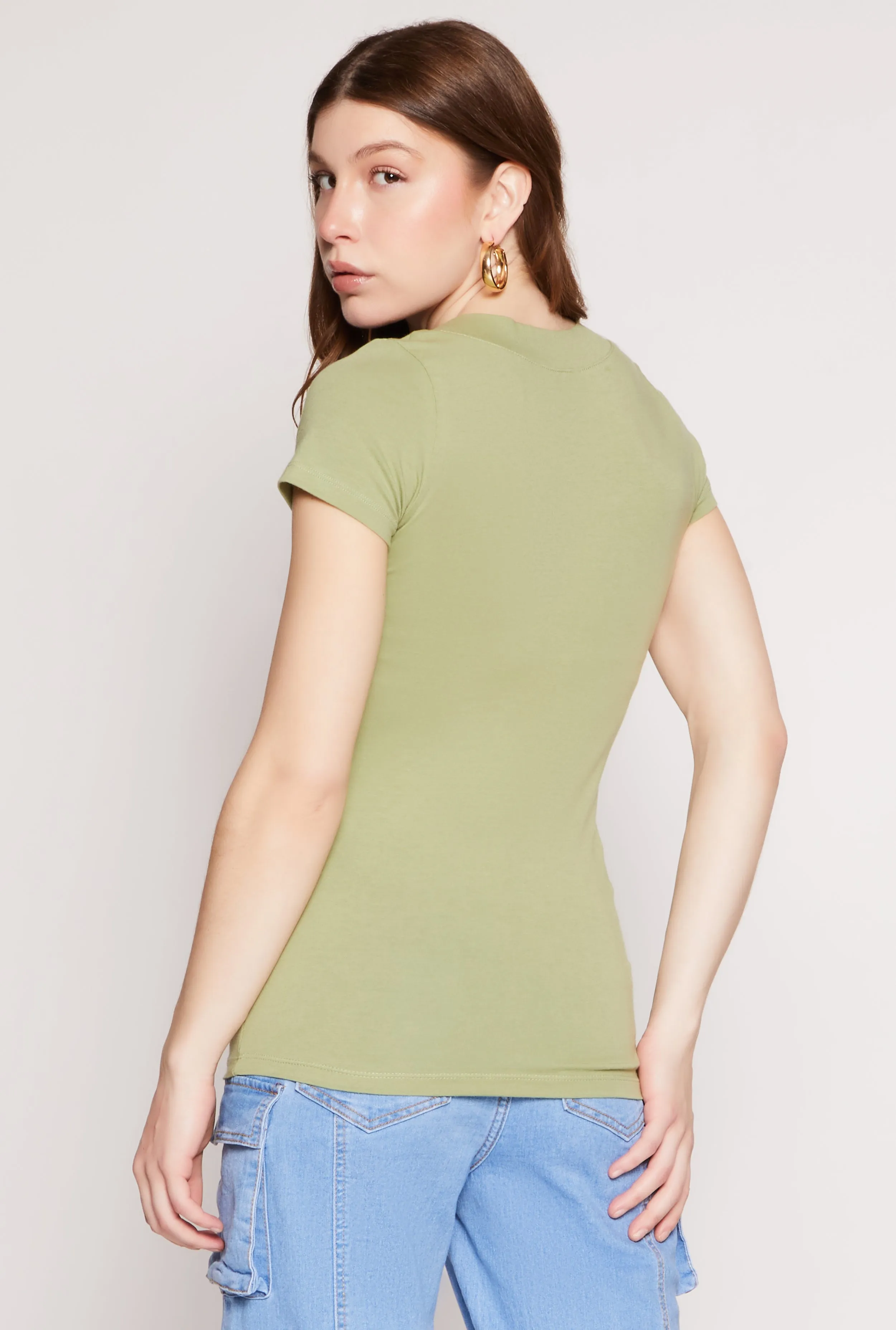 Short Sleeve V Neck T Shirt sold by Rainbow product image thumbnail 3