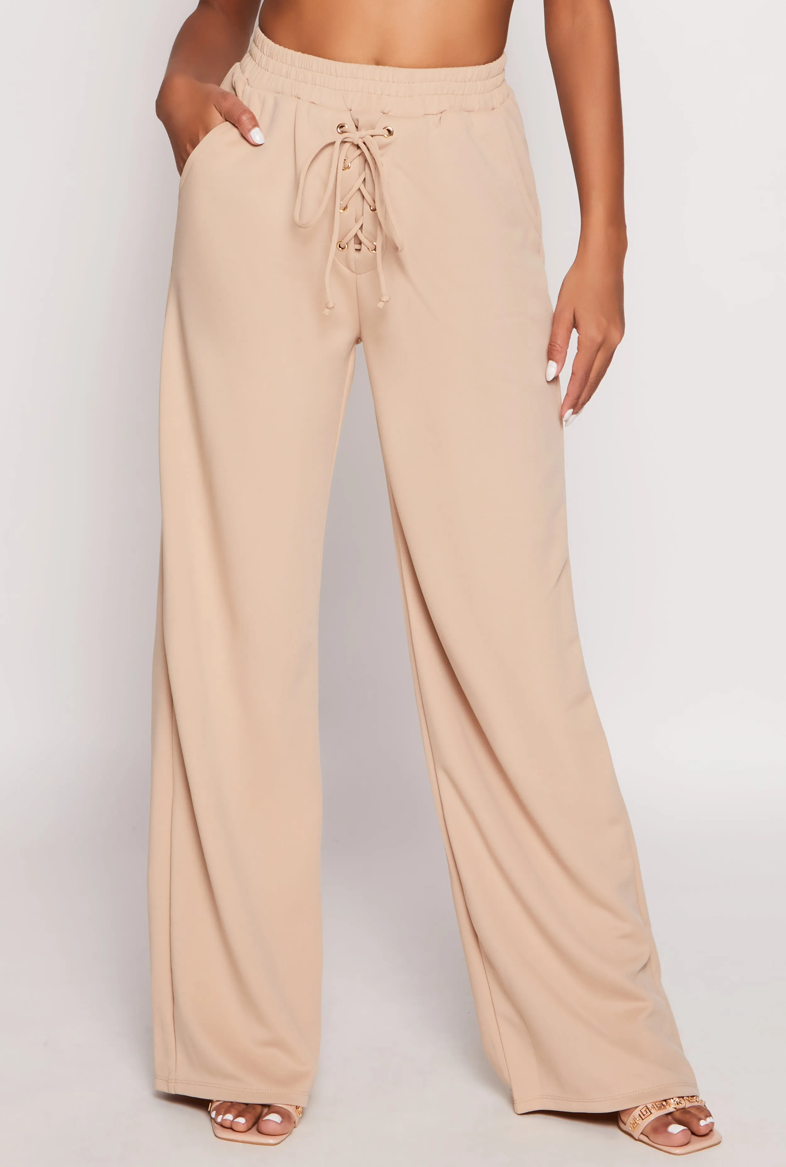 Lace Up Detail Wide Leg Pants sold by Rainbow product image thumbnail 2