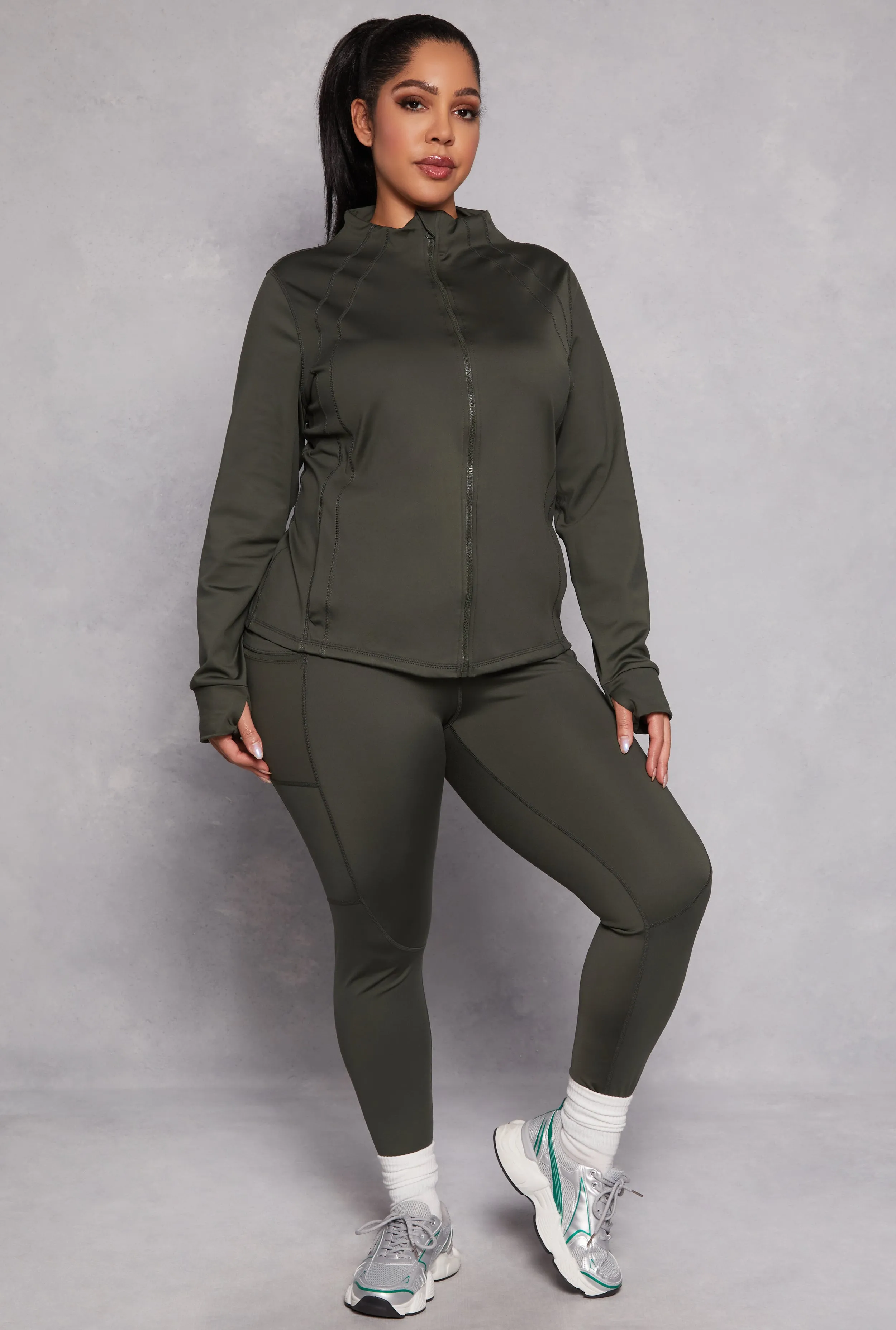 Plus Size Zip Front Active Track Jacket sold by Rainbow product image thumbnail 2