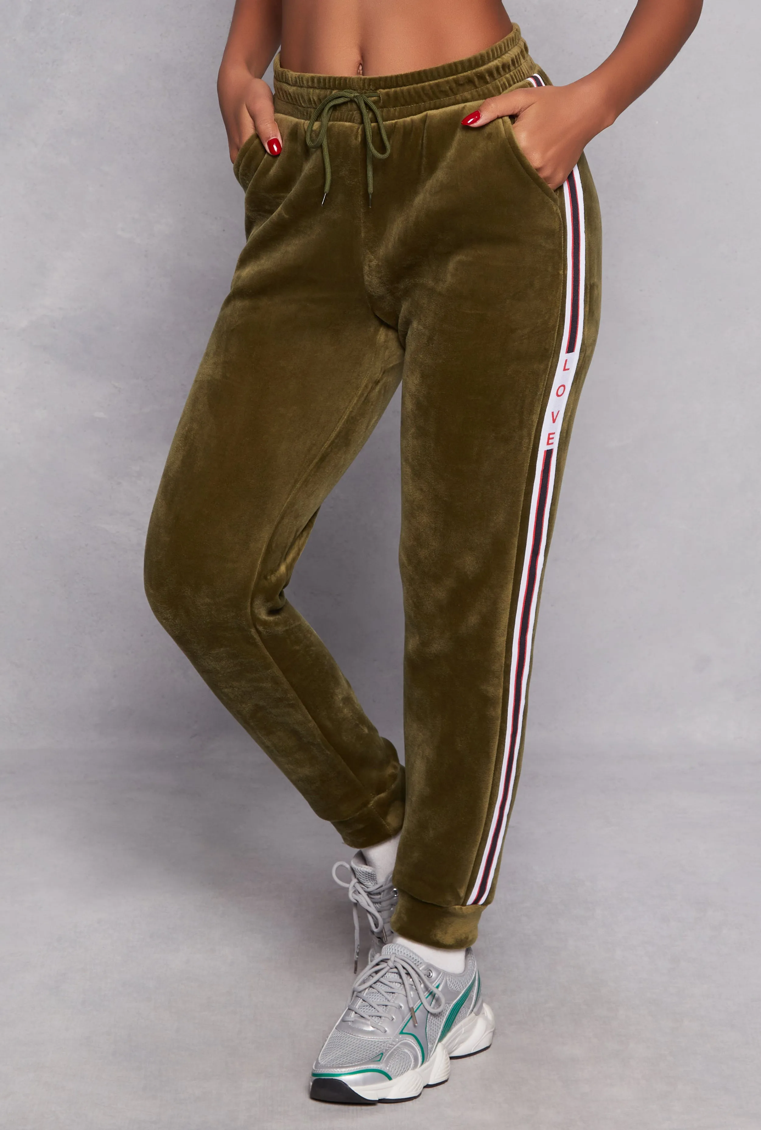 Love Varsity Striped Velour Joggers sold by Rainbow product image thumbnail 2