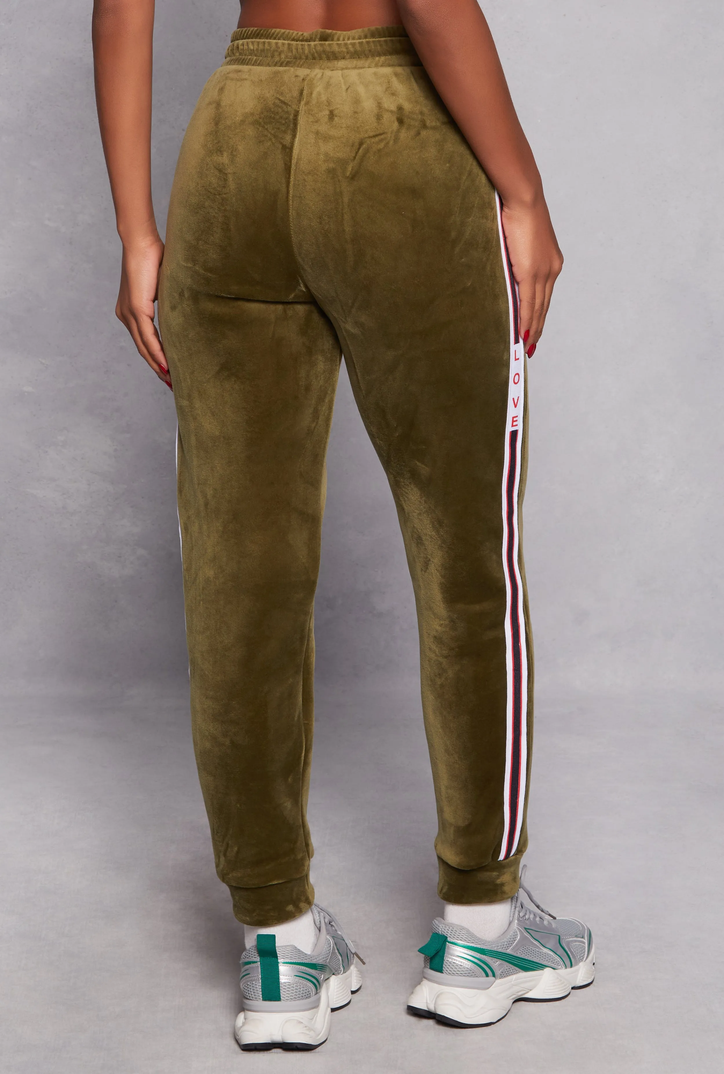Love Varsity Striped Velour Joggers sold by Rainbow product image thumbnail 3