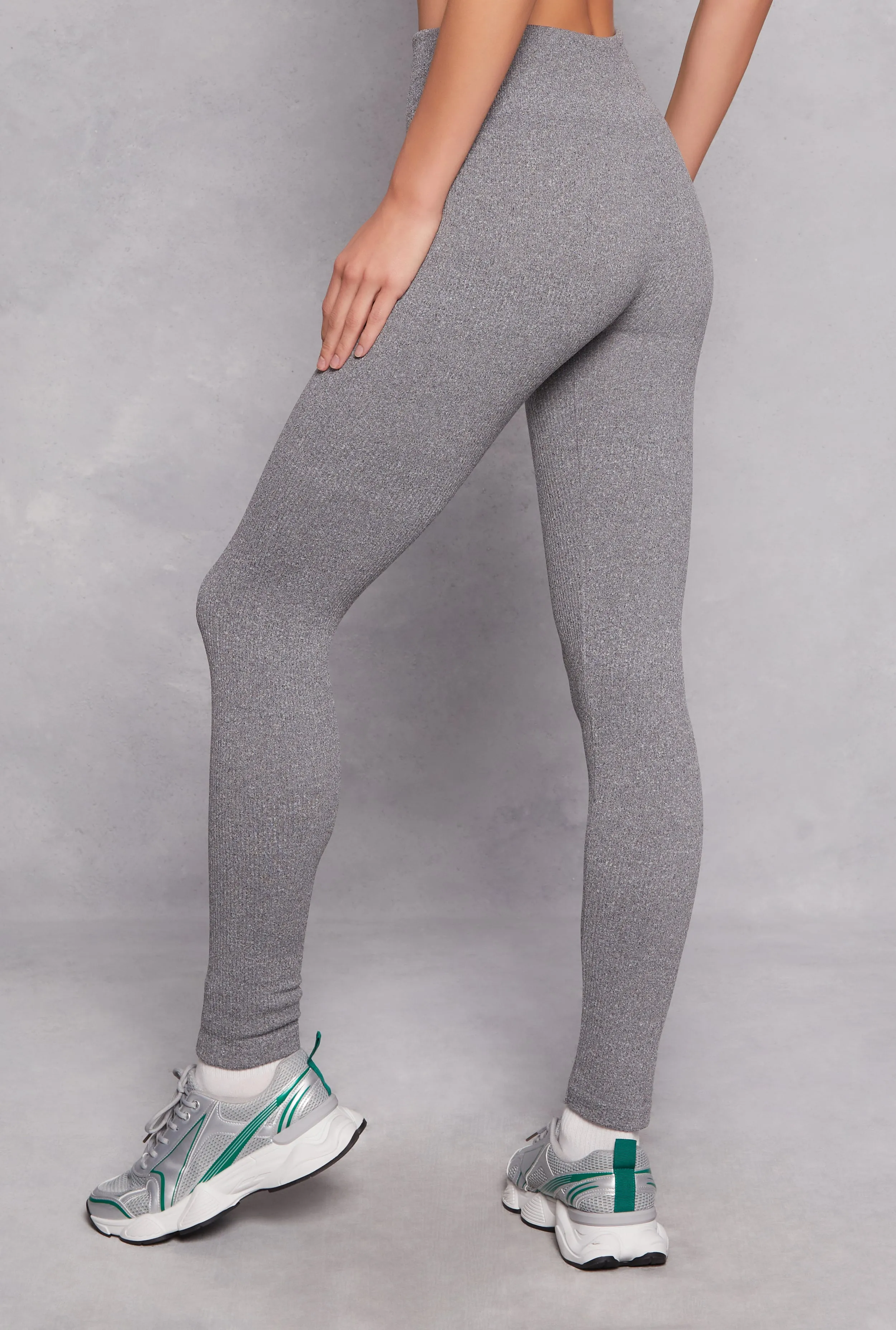 Seamless Fleece Ribbed Knit Leggings sold by Rainbow product image thumbnail 3